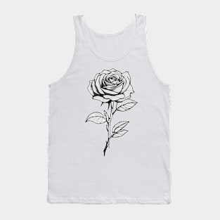 Black and white rose flower Tank Top